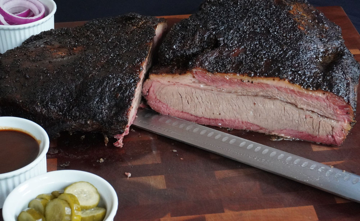 One90 Smoked Meats whole beef brisket, smoke ring cross section