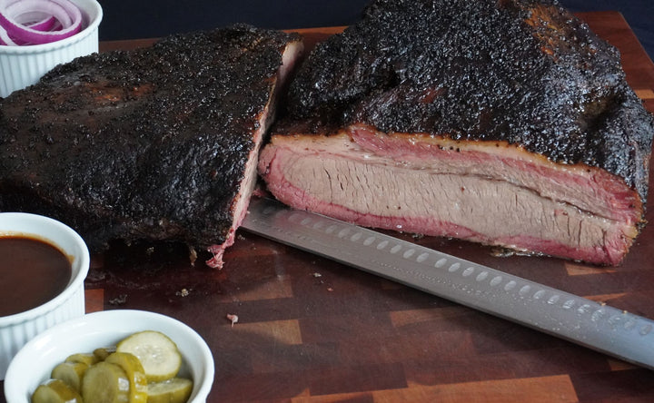 One90 Smoked Meats whole beef brisket, smoke ring cross section